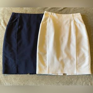 2x H&M Pencil Skirts- Navy & White Size 2